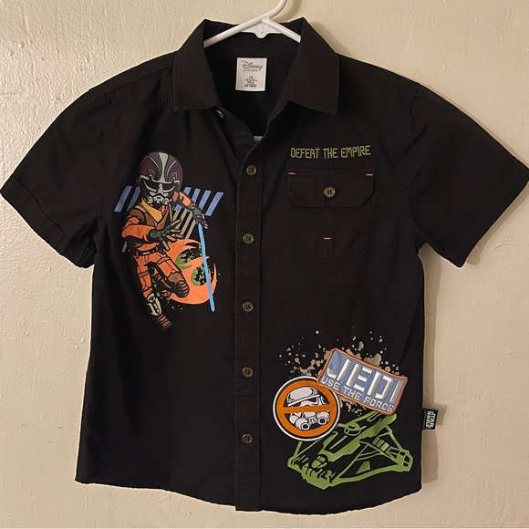 Other - CLEARANCE.DisneyStore Star Wars BoysSize 7/8 ShortsleeveJediPatchButtonDownShirt